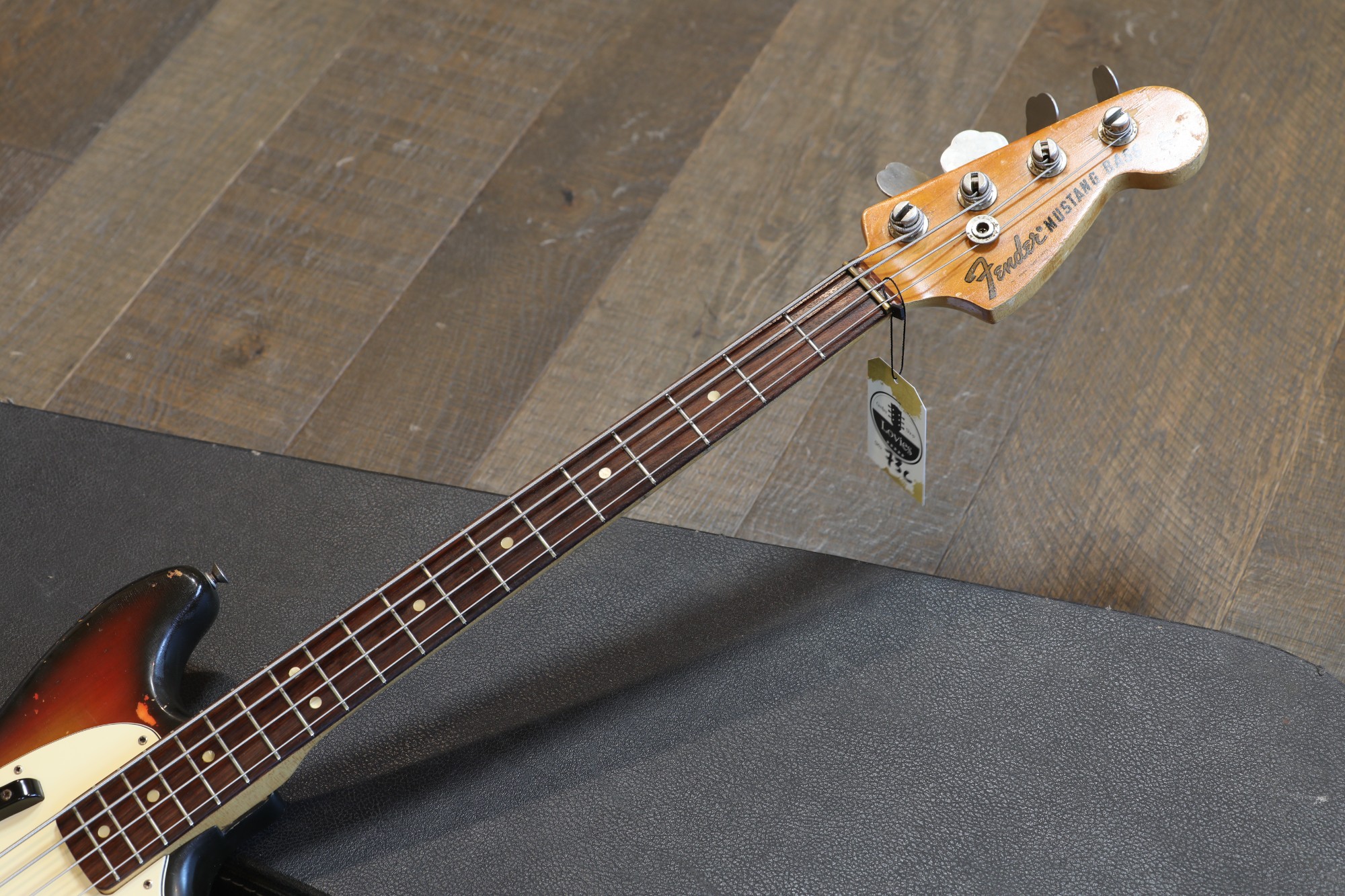 1974 Fender Mustang Bass Electric Bass Sunburst + HSC | Lovies Guitars