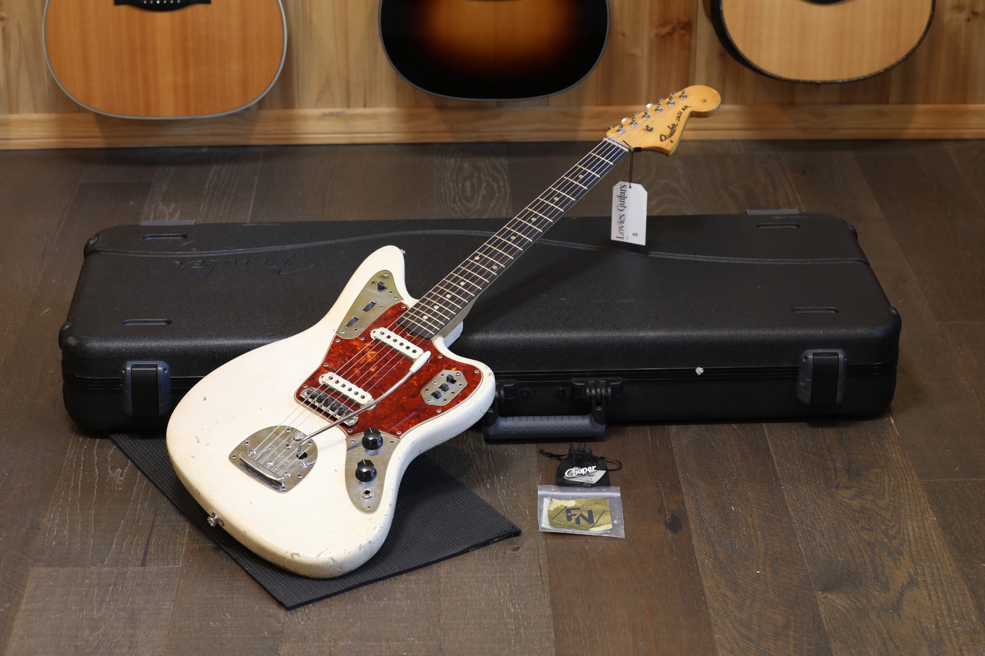 Vintage! 1963 Fender Jaguar Refin Electric Guitar Olympic White + HSC